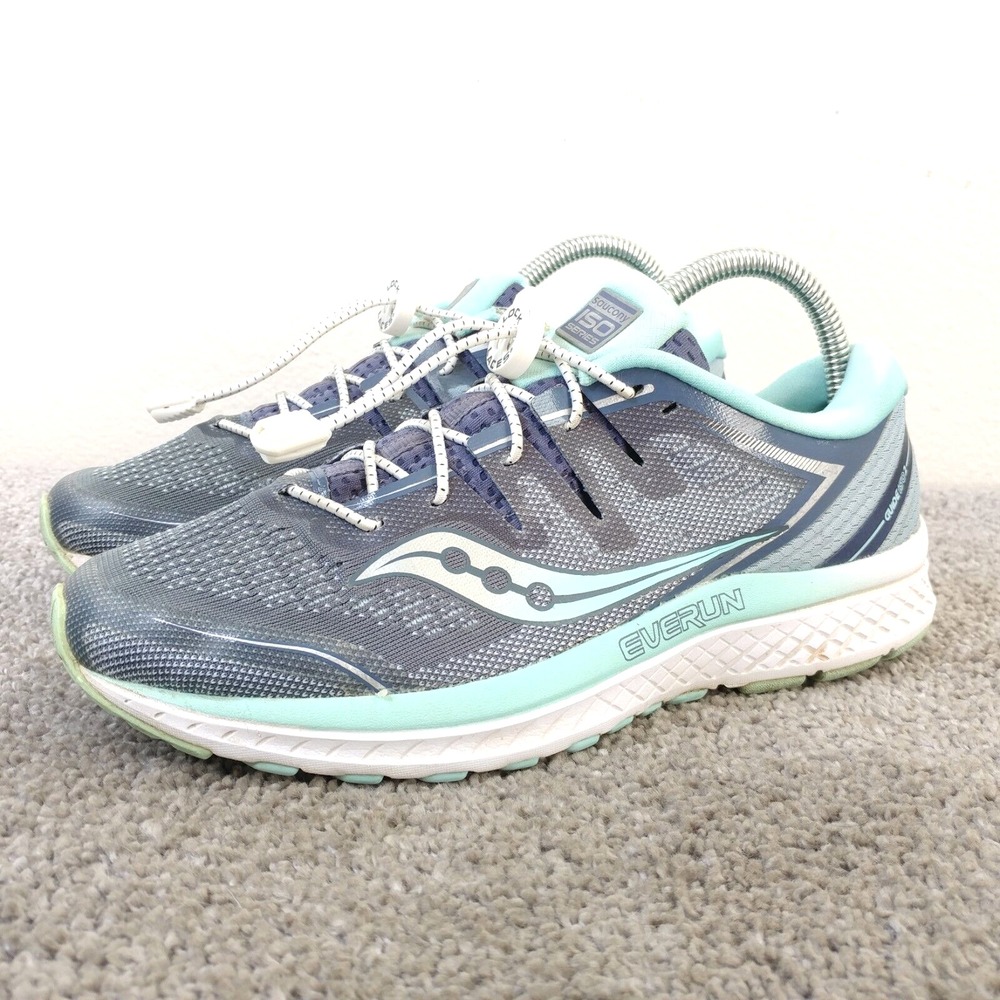 Saucony Guide Iso 2 Womens 8 Running Shoes Gray Blue Low Top Trainers S10464-1